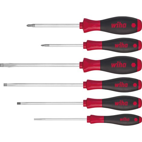 Wiha Juego de destornilladores SoftFinish® ranurados, Pozidriv, de 6 unid (07153)