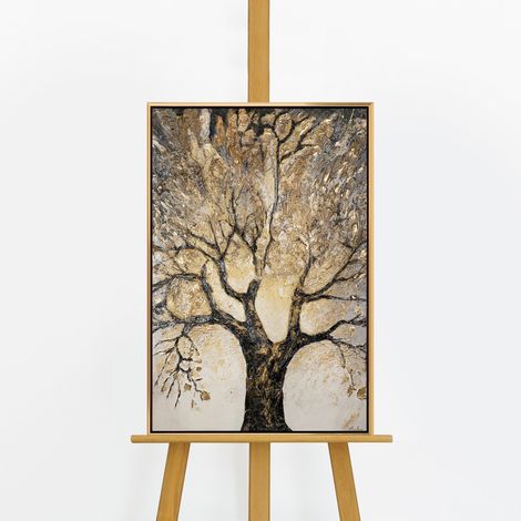 Gemälde Baum des Reichtums und des Wohlstands Rahmen Schwarz-Gold 60x40 cm (1/5)