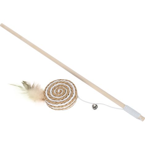 Baguette à chat amusante avec plume ronde en forme de gâteau croustillant (1/5)