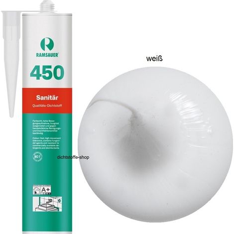 Ramsauer 450 Sanitär Silikon Fugen Dichtstoff 310ml Kartusche weiß (1/5)