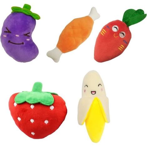 Jouet en Peluche - Non spécifié - 5pcs - Multicolore - Couineur intégré - Sécuritaire et lavable (1/4)
