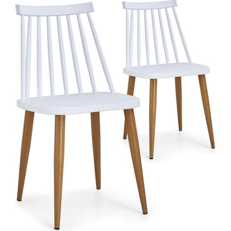 Lot de 2 chaises scandinaves Houlgate Blanc