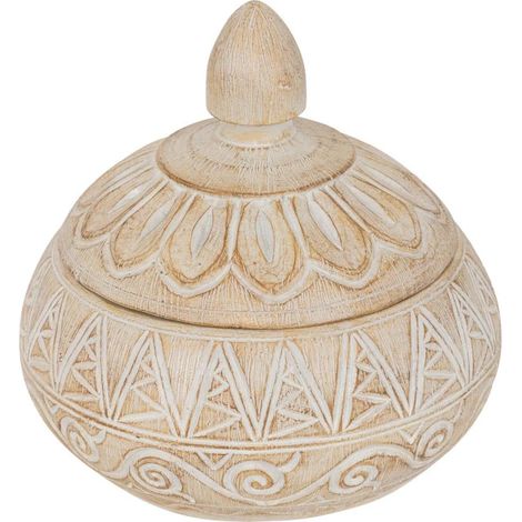 Boîte Déco en Résine "Oriental" 15cm Beige