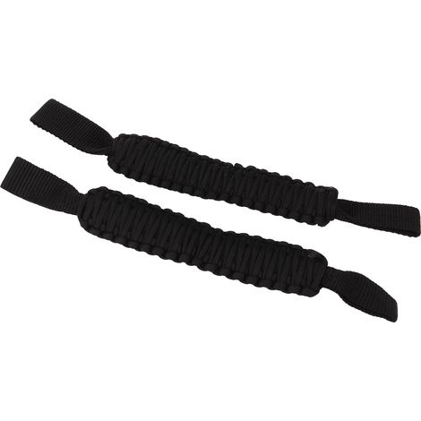 Poignées de maintien pour appui-tête et arceau de sécurité de 29,6 cm, antidérapantes, en paracorde, universelles pour voiture, SUV, quad, SSV, camping-car, noir (1/5)