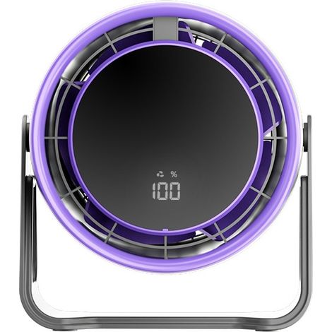 Ventilateur de bureau 100 vitesses rechargeable par USB Violet (1/5)
