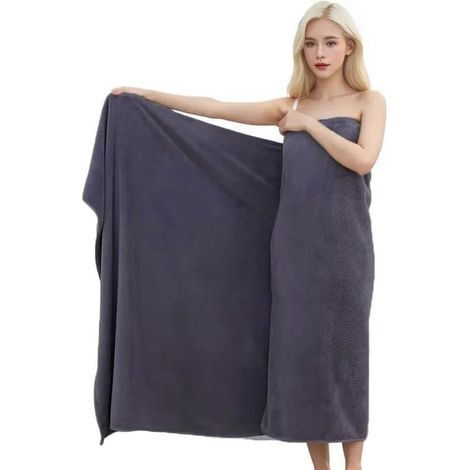 Serviette de Bain XXL 100x200 cm Grande Serviette Microfibre Coton Douce Haute Absorption pour Sauna Spa Plage Maison (1/5)