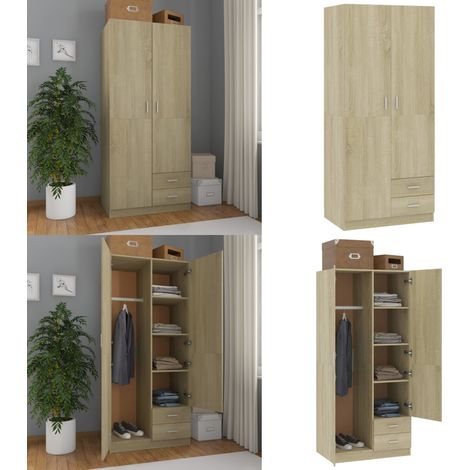 Kleiderschrank Sonoma-Eiche 80x52x180 cm Holzwerkstoff - Schreibtisch - Garderobe - Kommode - Möbelstück - Wohnzimmer - Home & Living (1/5)