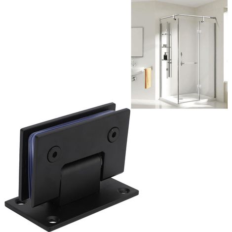 Charnière pour porte de douche 90° - Stainless Steel - pour vitre de 8-12mm - avec fixations et clé hexagonale (1/5)