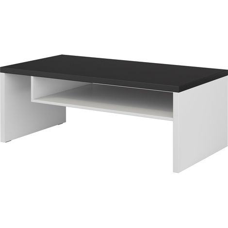 Mesa de centro Alfere 112, Blanco, 45x60x120cm, Diámetro: 0, Aglomerado laminado, Angular (1/5)