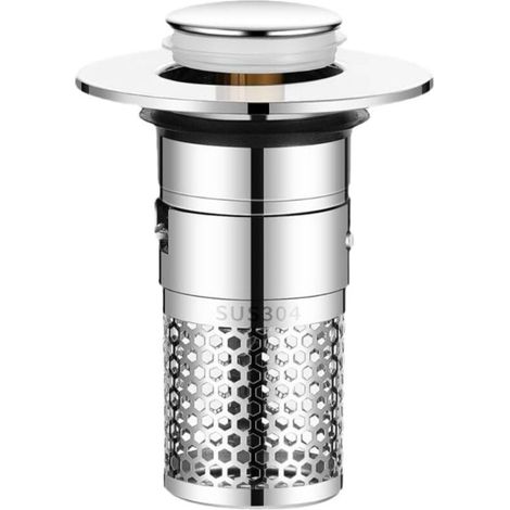 Bouchon de vidange en acier inoxydable 304 avec crépine, adapté aux trous de 32 à 40 mm de diamètre (1/5)