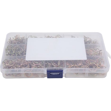 Kit d'assortiment de 345 colliers de serrage à ressort pour durites de carburant, 9 tailles différentes, pour motos, quads et bateaux. (1/5)