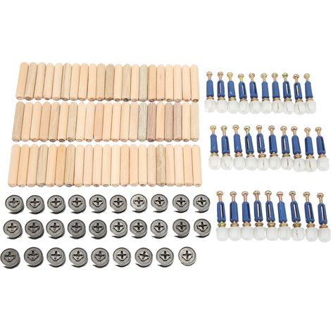 Kit de connexion pour roue excentrique 3 en 1, écrou et vis renforcés, fixations pour panneaux de meubles et tableaux, roue excentrique de 15 mm (1/5)