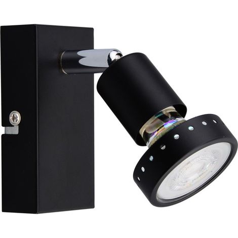 Primaster Wandlampe 1er LED Spot Chicago GU10 10 x 8 cm schwarz Deckenlampen & Kronleuchter (1/3)