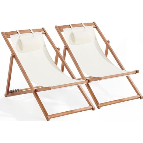 Lot de 2 chiliennes eucalyptus blanc