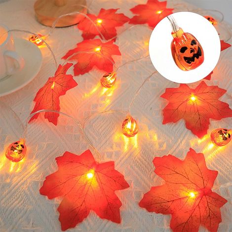 Guirlande Lumineuse Automne - 6 M - 40 LED - Feuilles D'érable et Citrouilles - Alimentation USB - Décoration Intérieure Extérieure Pour Porte, Porche, Mariage, Thanksgiving (1/4)