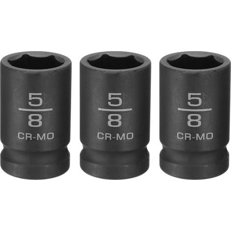 3Pcs Douille À Choc 5/8" Douille 1/2" Entraînement Carré 38mm L (1/5)