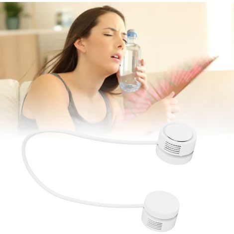 Tragbarer Mini-Nackenventilator mit USB-Ladefunktion, klingenloser Hängeventilator mit Aromatherapie, Weiß (1/5)