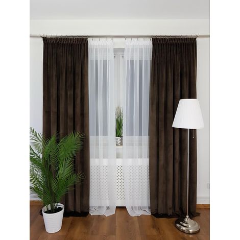 Tenda di velluto - marrone scuro (1/5)