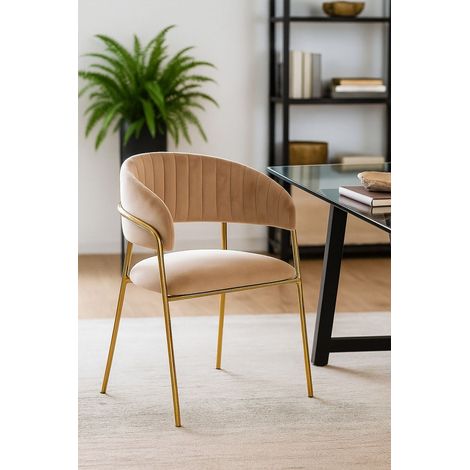 Sillas Comedor - Silla Moniel Golden Terciopelo - Champán (1/5)