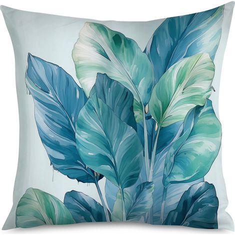 Housse de Coussin Jungle Verte, Décor Salon Chambre (1/5)