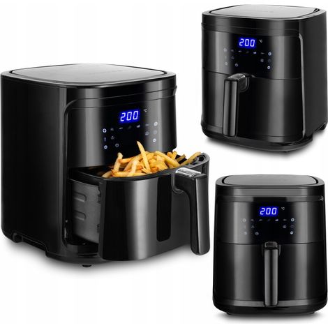 Freidora de aire de 7 litros y 1900 W, modelo XL, con pantalla LCD inteligente, color negro. (1/5)