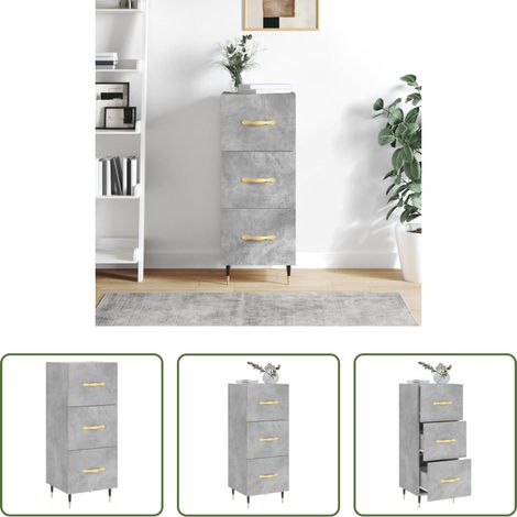 Holzwerkstoff - Sideboard Betongrau 34,5x34x90 cm Holzwerkstoff (1/5)
