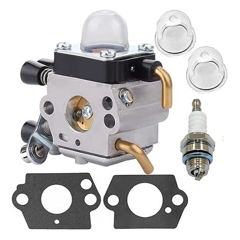 Carburador para Stihl FS38 FS45 FS46 FS55 FS55r FS55rc FS74 FS75 FS80 FS85 KM55 HL45 KM55r, carburador para cortadora de césped con juntas, cebadores y bujías. (1/5)