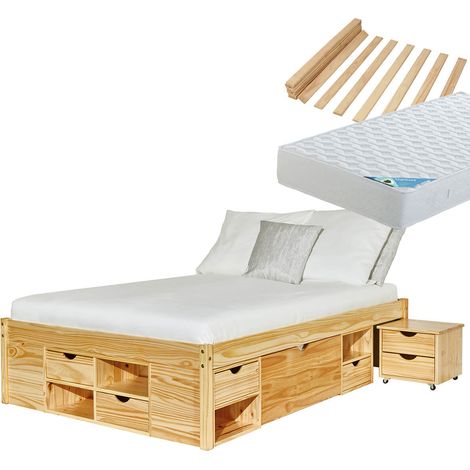 CALI - Pack Lit Multi-Rangement 140x200 + Matelas Maldives (1/3)
