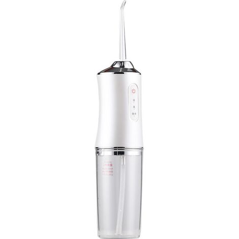 CREA Hydropulseur électrique portable, puce intelligente contrôlant avec précision la pression, buse rotative à 360 degrés, irrigateur oral – Blanc