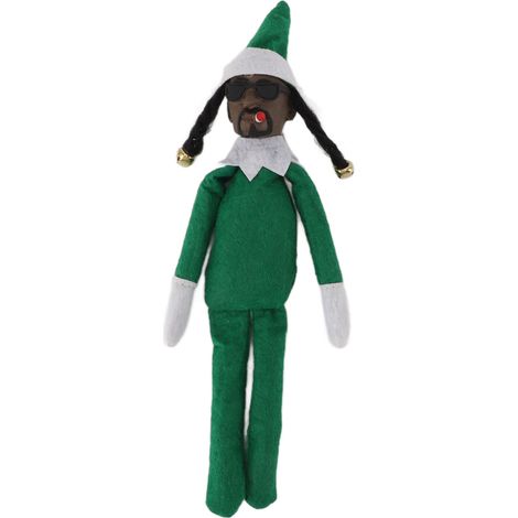 Weihnachtselfenpuppe aus Filzharz, Hip-Hop-Stil, festliche Dekoration für Zuhause, Party, Büro (1/5)