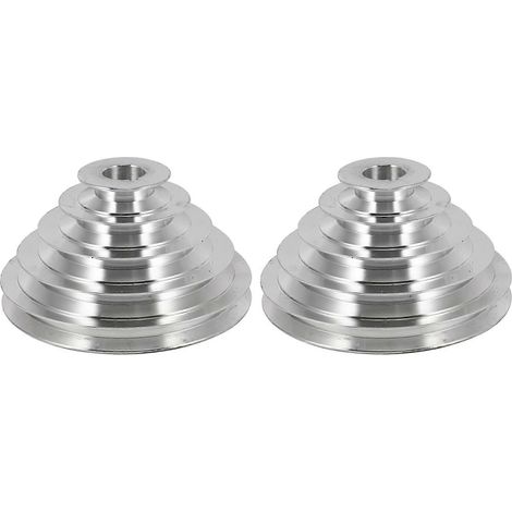 2 poulies pagodes en aluminium de type A à 5 gorges, alésage de 25 mm, courroie de distribution à courroie trapézoïdale (1/5)