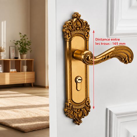 Paire de plaques C pour serrure à poignée, alliage d’aluminium, sans corps de serrure ni cylindre, 1 kg, style européen – Livraison gratuite