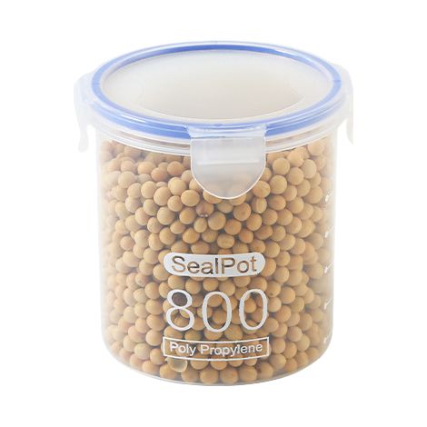 Recipiente de almacenamiento con tapa resellable, apto para congelar, ideal para guardar fruta, ensaladas, etc. 800 ml. 1 unidad. (1/5)