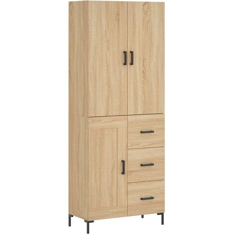 Buffet,Bahut,Meuble de Rangement haut Chêne sonoma 69,5x34x180 cm Bois d'ingénierie CFW82240 (1/5)