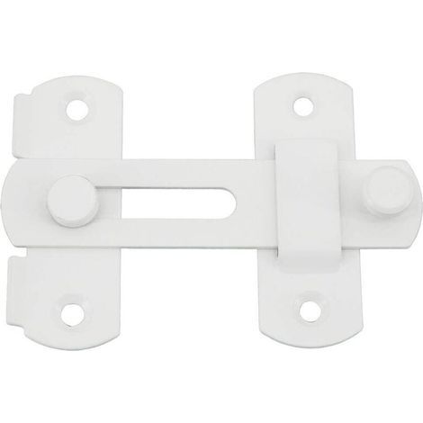 Serratura per porta scorrevole ZOLGINAH, chiavistello, catenaccio con viti per porte, finestre, armadi e giardini, acciaio inossidabile bianco lucido, EMS9001-W (1/5)