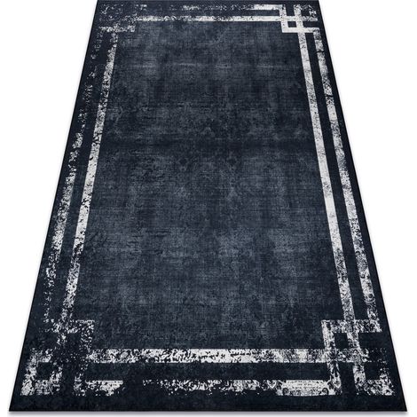 ANDRE 1486 washing carpet Frame vintage anti-slip - black / white black 160x220 cm