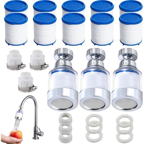 Robinet filtrant à eau, robinet de filtre anti-calcaire 25 pièces pour eau claire du robinet, filtre en matériau transparent pour eau potable, pour la maison, la salle de bain, la cuisine, l'évier (1/5)