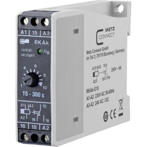 Metz Connect 110304412008 RKAk-E10 Relè temporizzato Spegnimento ritardato 230 V/AC 1 pz. 1 scambio