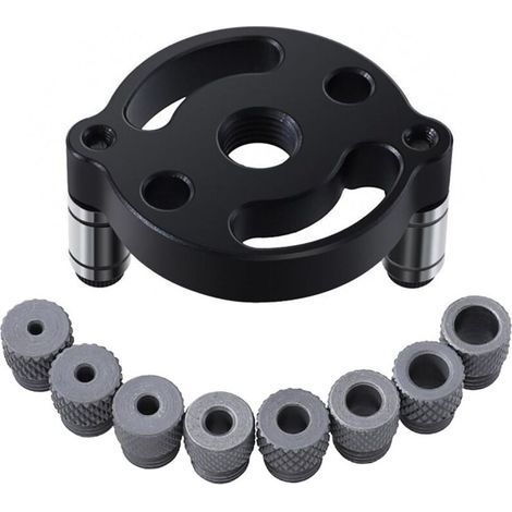 Localisateur de perforateur, Douille de perçage avec 8 bagues de forage 3/4/5/6/7/8/9/10mm, Perforateur vertical Gabarit de perçage avec douilles de guidage de perçage pour trous de poinçonnage (1/4)