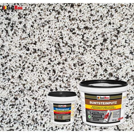 IsolBau Set Intonaco per Mosaico Mosaikputz BP10 15kg + Primer al Quarzo Quarzgrund 1,5kg (1/2)