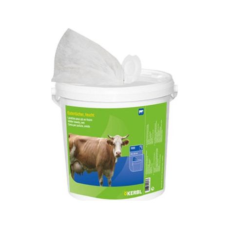 1 000 Lingettes humides Kerbl - Conditionnement 1000 lingettes avec seau