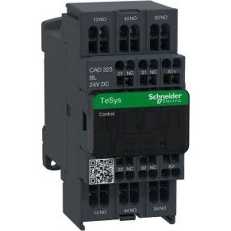 Contacteur TeSys CAD323 3 F plus 2 O instantané 10 A 24 V CC - CAD323BL