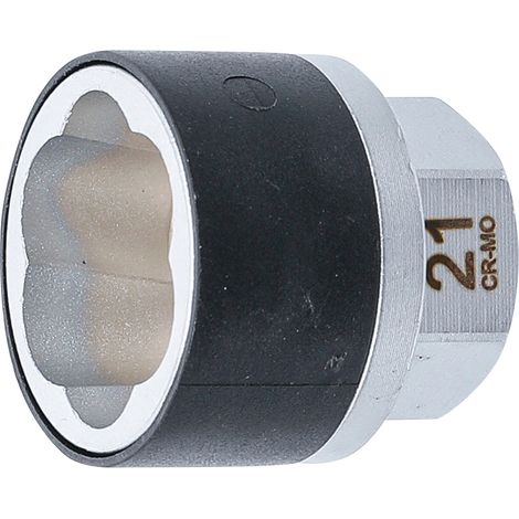 Llave de vaso de perfil en espiral / extractor de tornillos  Entrada hexágono exterior 21 mm  21 mm (1/2)