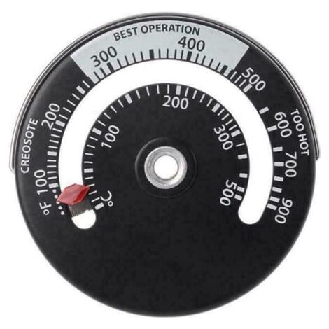 Ahlsen Thermomètre de Poêle Magnétique Thermomètre de Tuyau de Poêle à Feu pour Le Compteur de Température pour Tuyau de Cheminée en Bois Rond Four (1) (1/5)