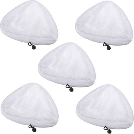 Paños de microfibra，Juego de 5，Para mopa H2O X5 S302 S001，Almohadillas de microfibra adecuadas para mopa de limpieza a vapor triangular (1/5)