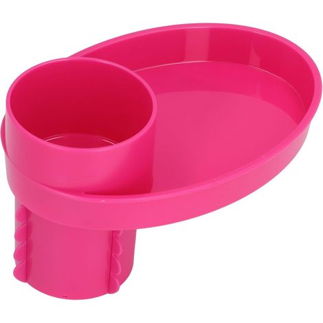 Portable Car Snack Tray with Rotating Cup Holder (Pink) (1/5)