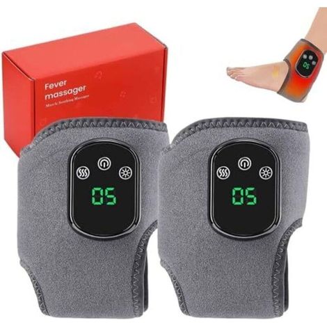 Masseur de pieds électrique 3 en 1 avec fonction chauffante, vibrations multi-niveaux et mode combiné, réglable, rechargeable et portable, soulage la douleur et les tensions (lot de 2) (1/5)