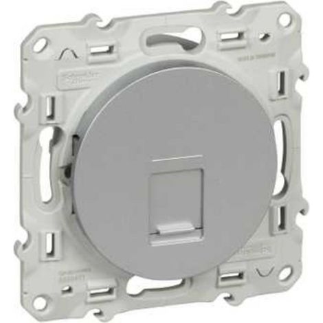 Odace prise RJ45 grade 1 téléphone categorie 5 UTP à vis SCHNEIDER Type: vis - Nombre de Poste: 1 - Gamme: enjoliveur alu (1/6)