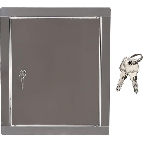KOTARBAU® Trappe de Visite - Acier Inoxydable - 20x20 cm - Argent - Trappe de Visite Plafond - avec Serrure et 2 Clés - Pour Intérieur Extérieur - Résistante à la Corrosion