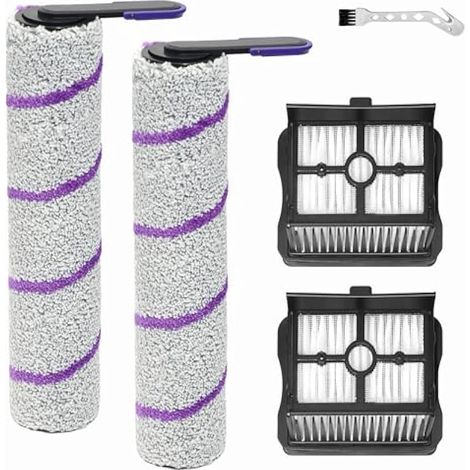 Spazzola a rullo di ricambio compatibile con Rowenta X-Clean 10, per aspirapolvere a secco e a umido Narwal S20 Pro, accessori inclusi: 2 rulli spazzola + 2 filtri + spazzola per la pulizia